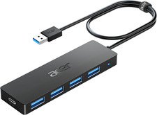 Acer USB Hub 4 Ports, Multiple USB 3.0 Hub, USBA Splitter for Laptop with Type C
