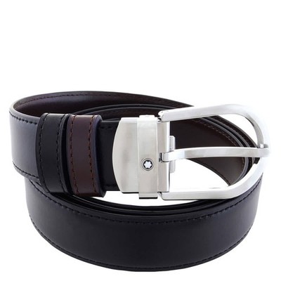 Montblanc Horseshoe 30 mm Reversible Belt In Meisterstuck Leather