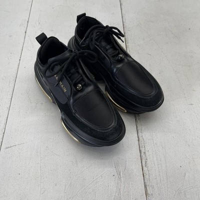 Balmain B Bold Platform Shoes Mens Size 6 EU 38.5 Black Gold