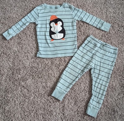 Carter's Boys 12m Two Piece Pajama Set Penguins VGUC