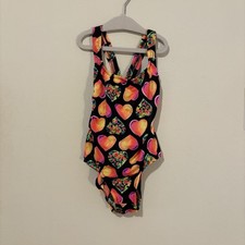 Vintage Sassafras Girls Swimsuit Hearts Size 14