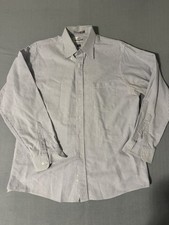 Vintage Van Heusen 417 Shirt Mens 16 Striped Long Sleeve USA Made Pockets Cotton