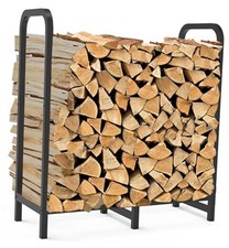 2.8ft Firewood Rack Holder, Adjustable Heavy Duty Fire Log Stacker Stand 2.8FT