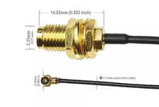 U.FL IPX IPEX MHF4 to RP-SMA Female WiFi Antenna Pigtail Cable 50cm