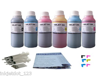 Refill ink kit for canon CLI-8 PIXMA iP6600D iP6700D 6x250ml+Plugs