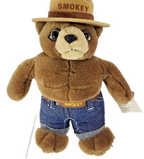 Smokey the Bear Stuffed Animal Plush Toy with Hat  Belt 8" Tall