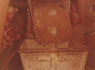1950s Nevada Gold Mine Miners Working Ore Loading Tram Car Underground Tunnel