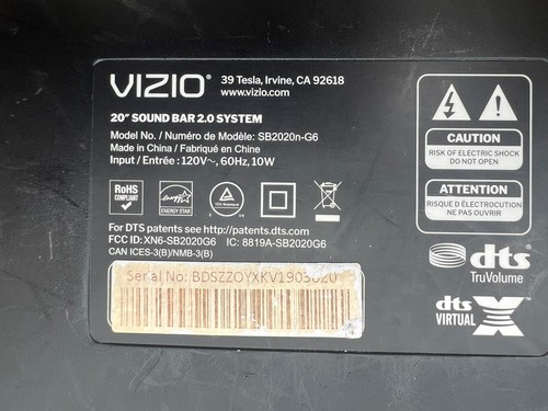 SOUNDBAR VIZIO 20"" SB2020N-G6 SUONO HOME THEATER TESTATO FUNZIONA BENISSIMO - Foto 3 di 3