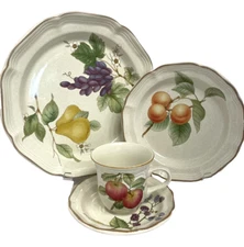 Mikasa Dinner Set for 2 Vintage 10 pieces Stoneware Bon Apetit Garden Club 1990