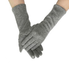 CLEARANCE  Womens Fall Winter Wool Blend Short Arm Gloves Sz Medium - Grey