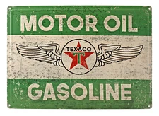 Retro Texaco Motor Oil Advertising Auto Shop Man Cave Decor Large Metal Sign