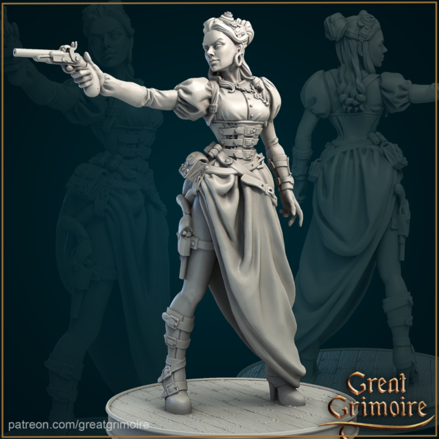5) 1/24(75mm) Clare by Great Grimoire- resin kit 3d printing