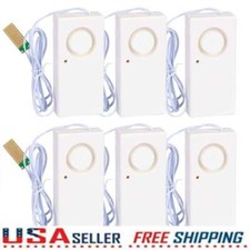 6 Pack Water Leak Leakage Detection Detector Sound Alarms Sensor Security Alert