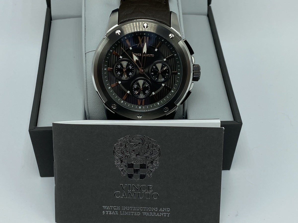 Vince Camuto VC/1129DGSV Silver Tone Leather Band 45mm Multi