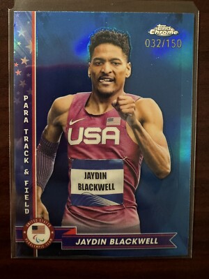 2024 Topps Chrome U.S. Olympic Blue Refractor #85 Jaydin Blackwell #/150