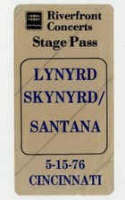 Lynyrd Skynyrd / Santana 1976 Cincinnati Backstage Pass Unused One More Tour 