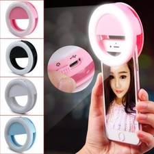 Beauty Selfie LED Ring Flash Light Clip Camera For SmartPhone Samsung Huawei LG