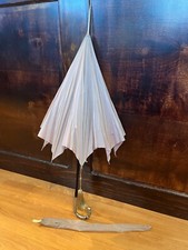 Antique Bonwit Teller Umbrella Parasol  Sleeve Nylon 800 Silver Handle Italy