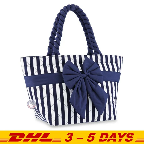 NaRaYa Handbag Stripes Quilted ToTe Bag, with Ribbon Dimensions 34 x 19 x 14 cm