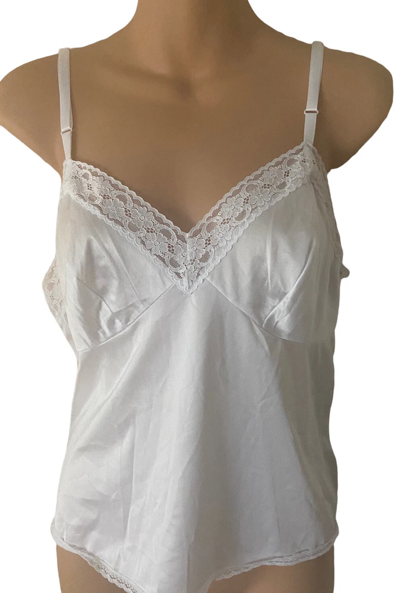 Vanity Fair Lingerie Women's White Nylon Camisole Top Size 36/42 Made in  USA