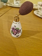VTG Royal Bavaria Germany Vanity Perfume Atomizer Porcelain Purple Floral