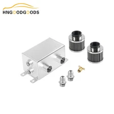 1.2L Twin Baffle Dual Filter Engine Oil Catch Can Tank Reservoir Can Air Filters