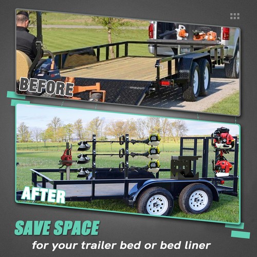 Lockable Backpack Blower Rack Holder Steel for Open & Enclosed Trailer & Truck - Picture 8 of 24