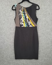 Tahari Pencil Dress Womens Small Sleeveless Lined Knee Length Round Neck Black