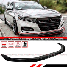 For 2018-20 Honda Accord 1pc Full length GT Style Front Bumper Chin Lip Splitter