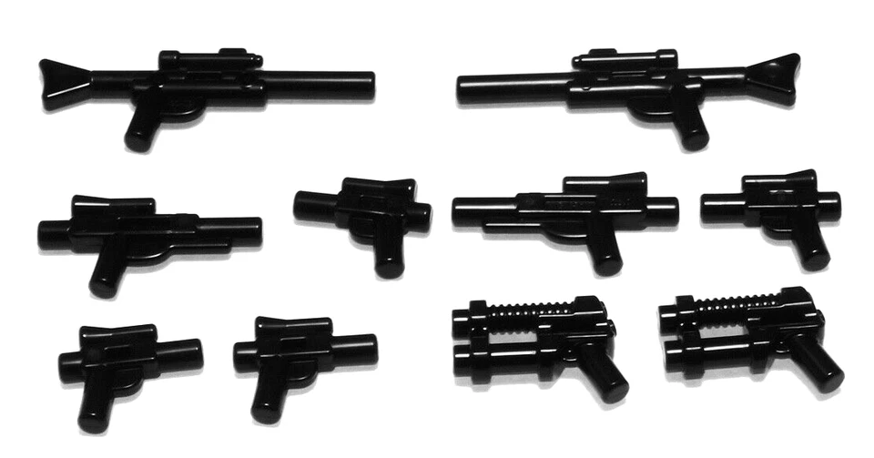 LEGO Star Wars - 10 Blaster Sortiment schwarz / 4 verschiedene / Waffen NEUWARE