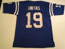 UNSIGNED CUSTOM Sewn Stitched Johnny Unitas Blue Jersey - M, L, XL, 2XL, 3XL