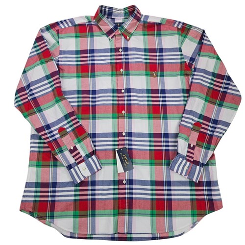 Ralph Lauren Classic Long Sleeve Red Button Up Shirt Size Men's Big & Tall 2XLT
