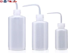 3 Pack Squirt Squeeze Bottle 150/250/500ml Narrow Mouth LDPE Clear Lab Safety