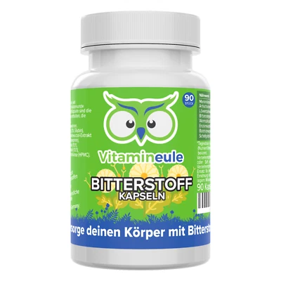 Bitterstoff Kapseln - mit acht Wirkstoffen - vegan - hochdosiert - Vitamineule - Bild 1 von 4
