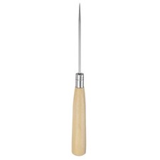 Handwork Sewing Awl Wooden Handle Straight Leather Punch Hole Tool, Log Color