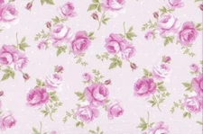 Calico Pink Flower Garden Cotton Print by FABRIC TRADITIONS BTY