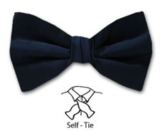 Men's Solid Satin Self Tie Bowtie- NWT