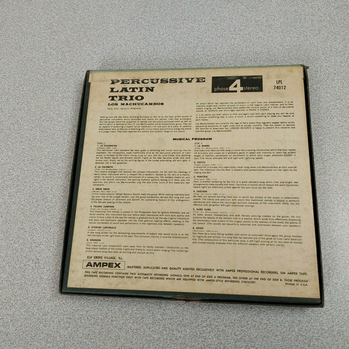 Bande Magnétique Reel To Reel - Los Machucambo Percussive Latin Trio (USA)