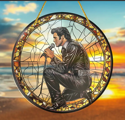 The King Elvis Presley Suncatcher - Substantial 8''-Beautiful Colors, Great Gift