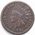 1884  Extremely Fine (XF) Indian Head Penny #2