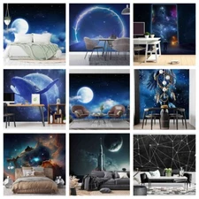 3D Space Rocket Planet Self-adhesive Wallpaper Removable Wallpaper Wall Mural
