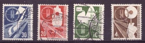 Germany 1953 National Exhibition Transport 4 Values Used Catalog 53-6