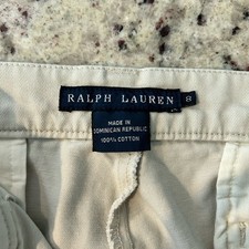 VTG 90s Polo Ralph Lauren Chino Pants Women Size 8 Beige Classic Fit 100 Cotton