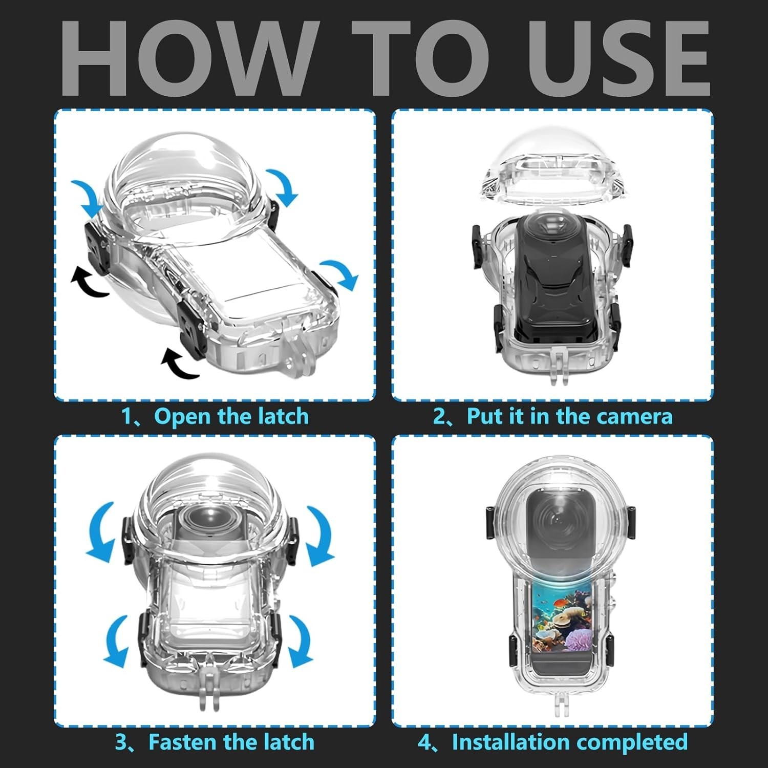 NEW Insta360 X4 Invisible Dive Case Waterproof Housing – 50M/197FT Underwater