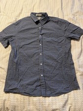 LL Bean Shirt Mens L Plaid Seersucker Button Up Preppy Slightly Fitted Camp Dad