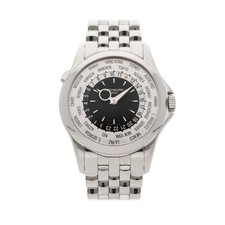 Patek Philippe World Time White Gold Auto 39mm Enamel Bracelet Watch 5130/1G-011