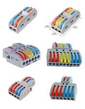 UK Electrical Wire Cable Connectors Compact Series Reusable 2/3 In 2/3/4/6/9 Out