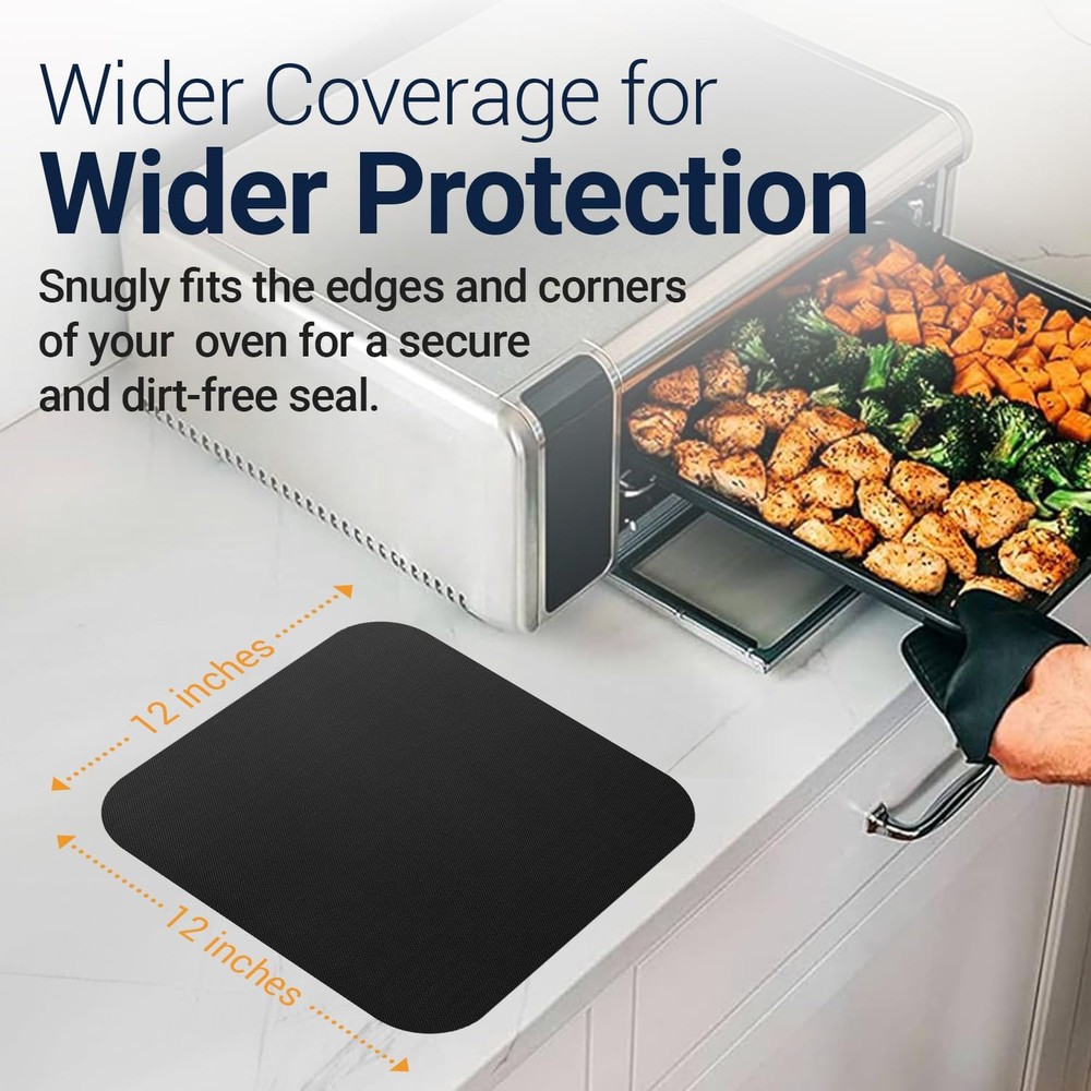4-Pack Reusable Non-Stick 12x12 Black Air Fryer Oven Liners