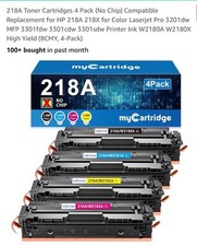 218X Toner Cartridges 4 Pack High Yield No Chip Compatible Replacement for ...