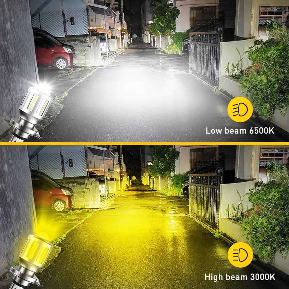 H4 6500K LED Hi-Lo Beam Bombilla Delantera Faro Super Brillante para Motocicleta Foto 3 de 4